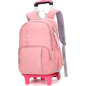 Altı Tekerlekli Okul Çantası - Pembe (Yurt Dışından)