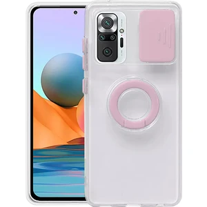 Redmi Note 10 Pro-Pro Max Kılıf Sürgülü Kamera Lens Korumalı Yüzük Standlı Silikon Kılıf ALL-35502