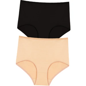 Maxi Siyah-ten 2li Slip Külot