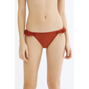 Turuncu Tuva Frill Side Bikini Altı