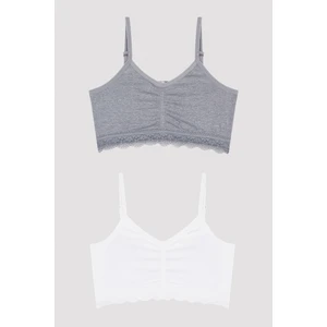 Çok Renkli Teen Comfort Padli Seamless 2li Yarım Atlet