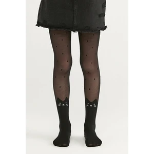 Siyah Pretty Cute Cat Külotlu Çorap