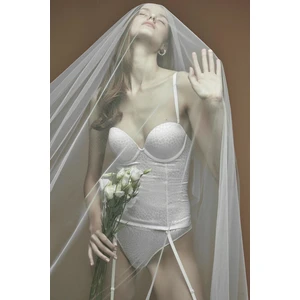 Kar Beyaz Heart Strapless Printed