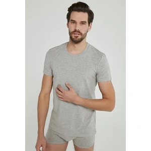 Erkek Gri Melanj Basic Regular 2'li Tişört