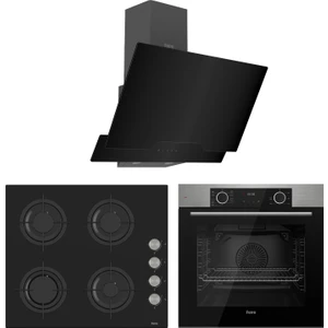 Fryart Cs Serisi Inox-Siyah Ankastre Cam Set (D063 + CS205 + XE63MI)