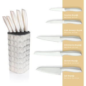 Quick Chef  6 Parca Standlı Bıcak Seti