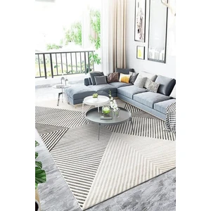 Decomia Home Dijital Kaymaz Yıkanabilir Gri Zebra Salon Halısı Mutfak Halısı Koridor Halısı Halı-Yolluk 4089