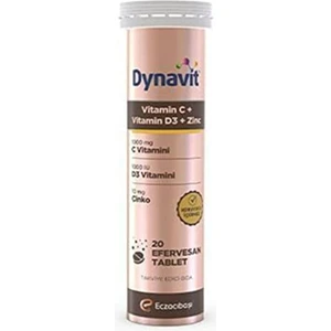 Vitamin C + Vitamin D3 + Çinko 20 Efervesan Tablet Portakal Renkli