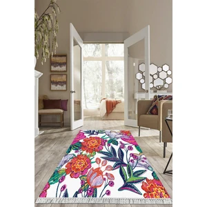 Viyana Home Dijital Baskılı Kaymaz Taban Yıkanabilir Çiçekli Salon Halısı Mutfak Halısı Yolluk VH-HS-446
