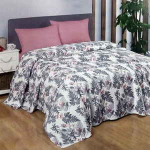 Jolly Home %100 Pamuk Doğal Çift Kişilik Pike 200 x 230 cm (Tek Pike)-Yaprak Gri