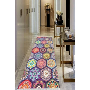 Viyana Home Dijital Baskılı Kaymaz Taban Yıkanabilir Modern Salon Halısı Koridor Halısı Yolluk VHU-HS-499