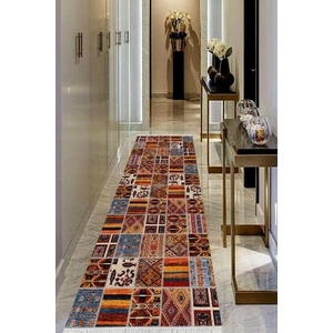 Viyana Home Dijital Baskılı Kaymaz Taban Yıkanabilir Modern Salon Halısı Koridor Halısı Yolluk VHU-HT-1518