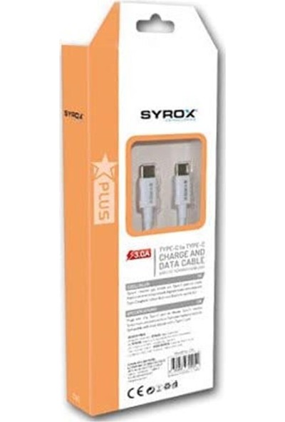 Syrox C95 3.0A Typec To Typec Şarj ve Senkron Kablosu Syrox C95