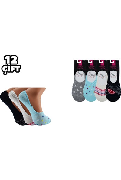 Comfort Family Silikonlu Bayan Penye Babet 12'li