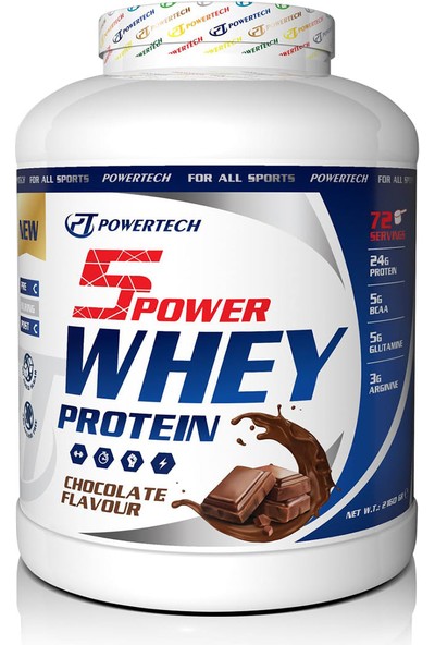 Powertech 5power Whey PROTEIN2160 gr Çikolata Aromalı Protein Tozu