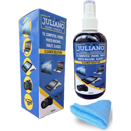 Bilgisayar, Led, Laptop, Ekran, Gözlük, Laptop, Tablet, Televizyon, Cep Telefonu, Kamera, Koruyucu ve Parlatıcı Doğal Temizleme, Temizlik Seti – 250 ml Temizleyici