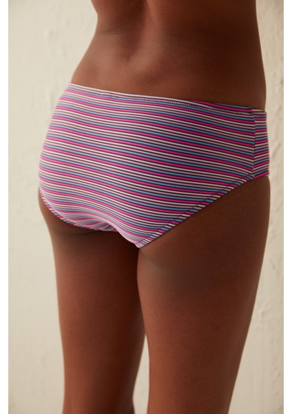 Çok Renkli Çizgili Paloma Hipster Bikini Altı