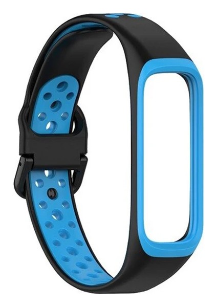 Samsung Galaxy Fit 2 Akıllı Bileklik Uyumlu Delikli Nike Desenli Silikon Kordon Kayış