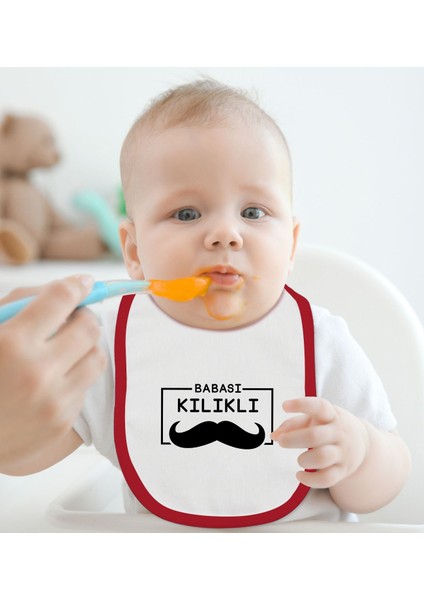 Kids Babası Kılıklı Tasarımlı Kırmızı Bebek Mama Önlüğü-1 fiyatları