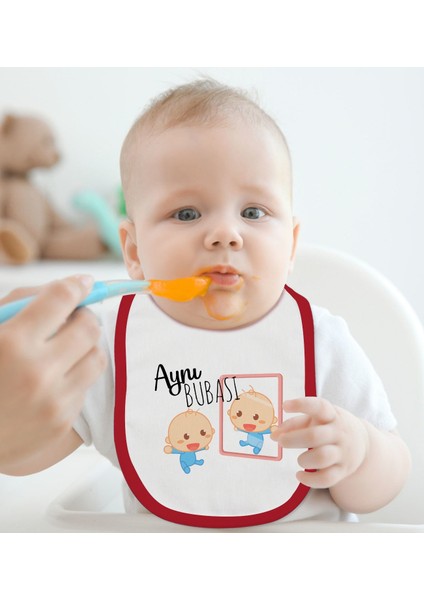 Kids Aynı Bubası Tasarımlı Kırmızı Bebek Mama Önlüğü-1 fiyatları