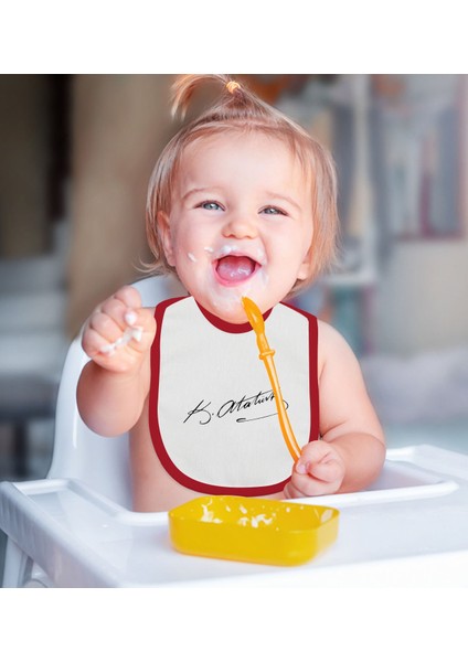 Kids Atatürk Temalı Kırmızı Bebek Mama Önlüğü-29 fiyatları