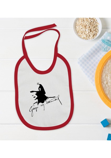 Kids Atatürk Temalı Kırmızı Bebek Mama Önlüğü-27