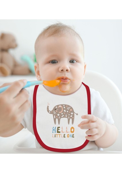 Kids Hello Little One Tasarımlı Kırmızı Bebek Mama Önlüğü-1 fiyatları