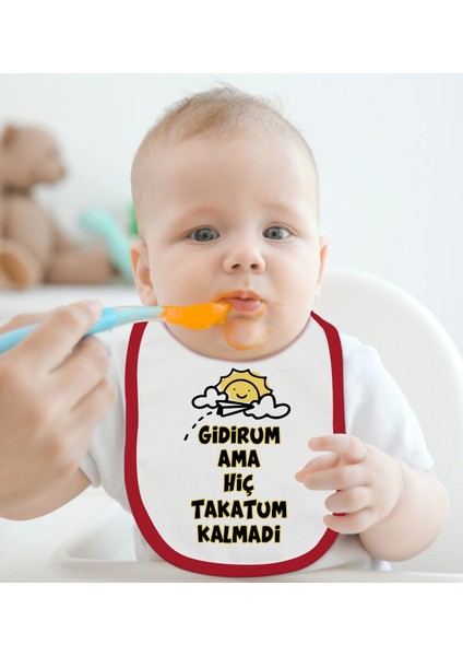 Kids Takatum Kalmadı Tasarımlı Kırmızı Bebek Mama Önlüğü-1 fiyatları