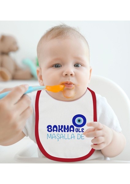 Kids Maşallah De Tasarımlı Kırmızı Bebek Mama Önlüğü-1 fiyatları