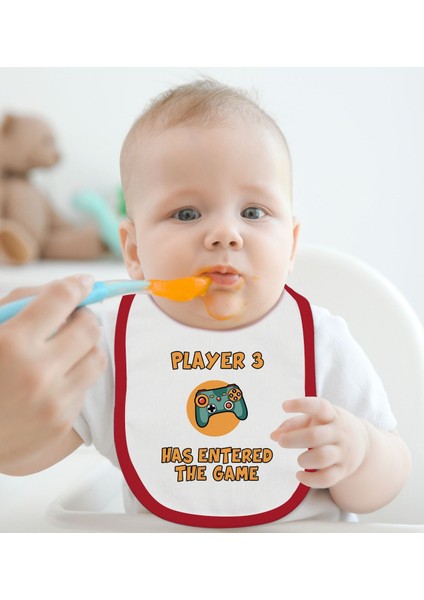 Kids Player 3 Tasarımlı Kırmızı Bebek Mama Önlüğü-1 fiyatları