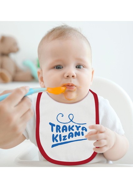 Kids Trakya Kızanı Tasarımlı Kırmızı Bebek Mama Önlüğü-1 fiyatları
