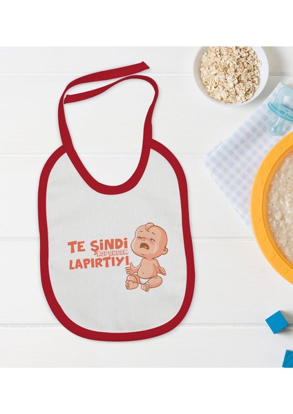 Kids Te Şindi Koparacam Tasarımlı Kırmızı Bebek Mama Önlüğü-1