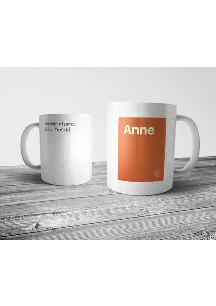 "anne" Tanımı Komik - Turuncu Kupa Bardak