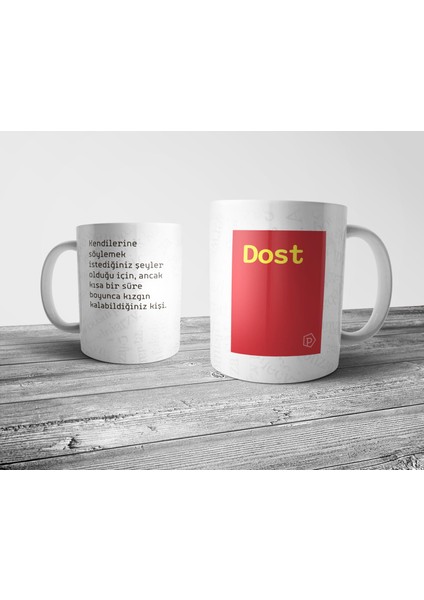 "dost" Tanımı Komik - Kırmızı Kupa Bardak