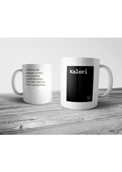 "kalori" Tanımı Komik - Siyah Kupa Bardak
