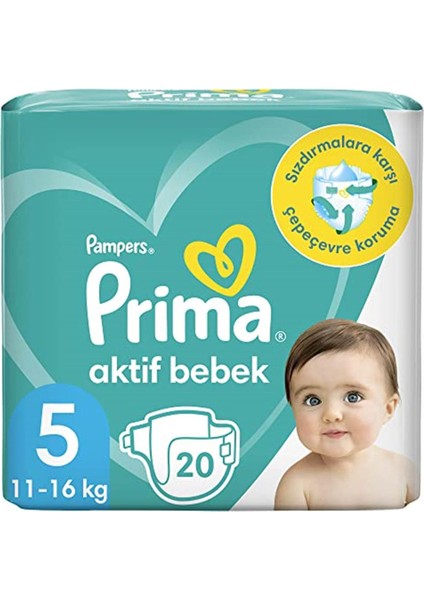 Prima Bebek Bezi Aktif Bebek 5 Beden 20 Adet