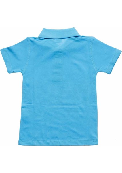 Turkuaz Kısa Kol Düz Yakalı 6-16 Yaş Çocuk Okul Lakos Tişört T-Shirt - 80238-TURKUAZ fiyatları
