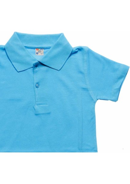 Turkuaz Kısa Kol Düz Yakalı 6-16 Yaş Çocuk Okul Lakos Tişört T-Shirt - 80238-TURKUAZ modelleri