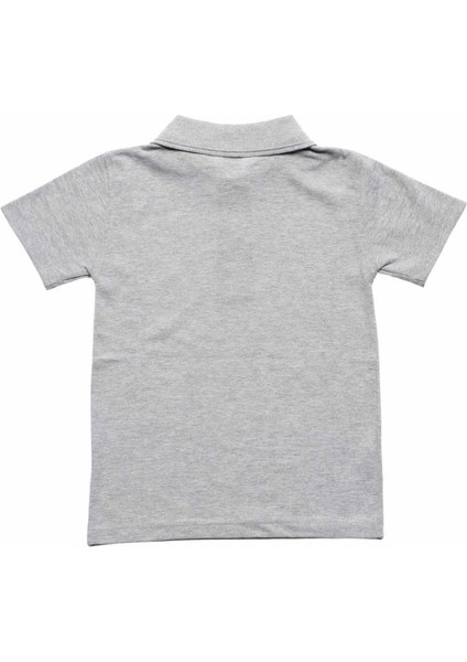 Gri Kısa Kol Düz Yakalı 6-16 Yaş Çocuk Okul Lakos Tişört T-Shirt - 80238-GRI modelleri