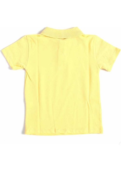 Sarı Kısa Kol Düz Yakalı 6-16 Yaş Çocuk Okul Lakos Tişört T-Shirt - 80238-SARI fiyatları