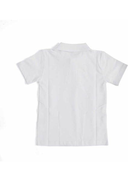 Beyaz Kısa Kol Düz Yakalı 6-16 Yaş Çocuk Okul Lakos Tişört T-Shirt - 80238-BEYAZ modelleri