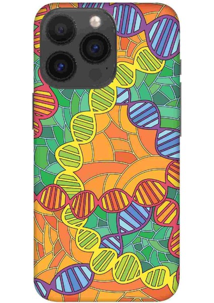 Apple iPhone 14 Pro Kılıf Dna Desenli Hd Baskılıf Silikon Kılıf - 8113