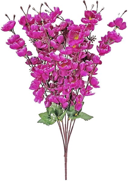 Yapay Çiçek Bahardalı Japon Kiraz Çiçeği 7 Dallı 57CM Mor
