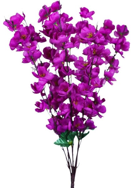 Yapay Çiçek Bahardalı Japon Kiraz Çiçeği 7 Dallı 57CM Mor