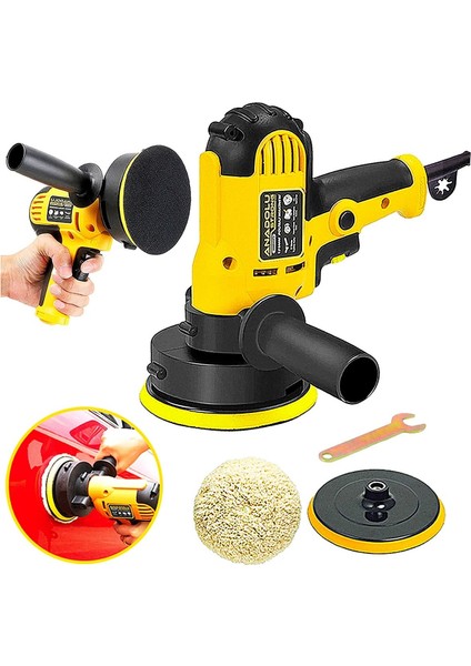 ANS1073 450WATT Devir Ayarlı Zımpara Araba Pasta Cila Parlatma 125 mm Polisaj Makinesi