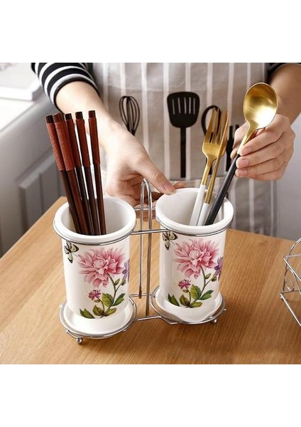 Seramik Çubuklarını Depolama Raf Çubukları Varil Sofra Boşaltma Raf Organizatör Saklama Kutusu Mutfak Aksesuarları | Duvara Monte Mutfak Rafları (Yurt Dışından) fiyatları