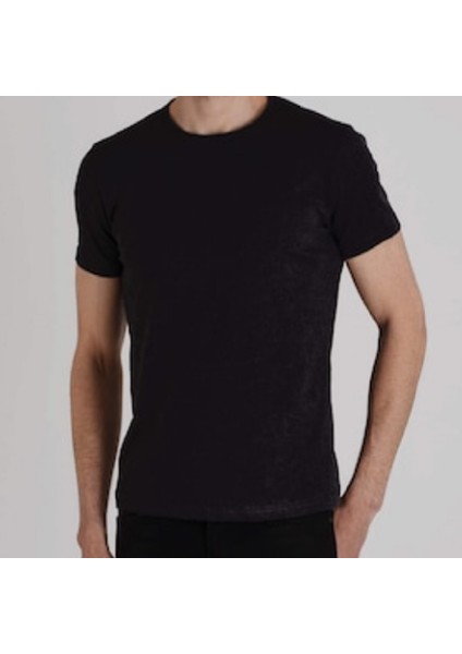 Erkek Bisiklet Yaka Düz T-Shirt