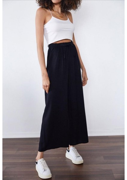 Dokuma Viskon Kumaş Pantolon (Siyah)