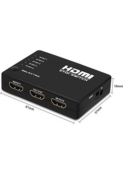 4416 HDMI Çoklayıcı Çoğaltıcı Switch 5 Port Kumandalı fiyatları