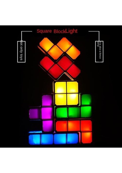 Tetris Lamba LED Parlayan Gece Işıkları Oyuncak Lamba (Yurt Dışından)